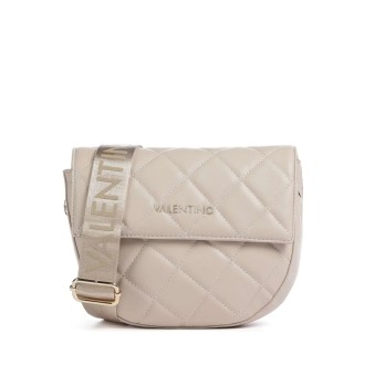 Valentino Bags crossbody kabelka půlměsíc umělá prošívaná kůže béžová
