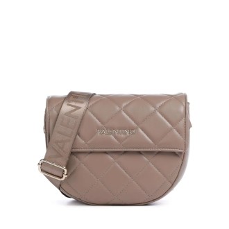Valentino Bags crossbody kabelka půlměsíc umělá prošívaná kůže tmavě šedá