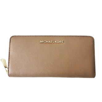 Michael Kors jet set travel kožená peněženka hnědá dark khaki