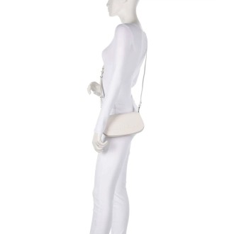 Coccinelle vytlačené logo kožená crossbody kabelka bílá