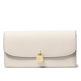 Michael Kors kožená peněženka Hamilton Continental krémová