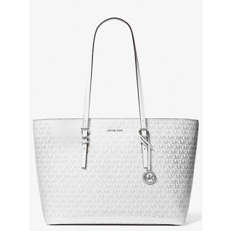 Kabelka Michael Kors Quin tote metallic logo bílá