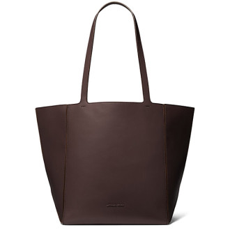 Michael Kors kožená kabelka velká tote bag hnědá čokoládová