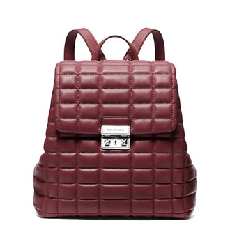 Michael Kors batoh Tribeca quilted prošívaná kůže vínová