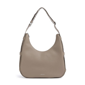 Coccinelle kožená kabelka přes rameno velká hobo šedá taupe