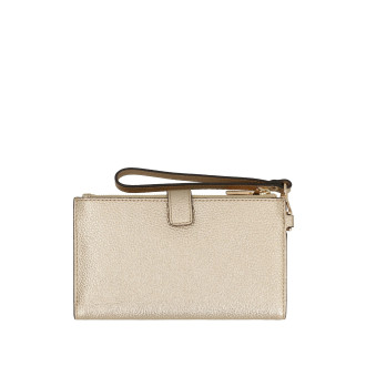Michael Kors kožená peněženka wristlet double zip zlatá