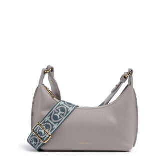 Coccinelle kožená kabelka přes rameno malá šedá oyster