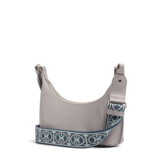 Coccinelle kožená kabelka přes rameno malá šedá oyster