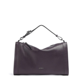 Coccinelle Eli velká kožená kabelka přes rameno švestková