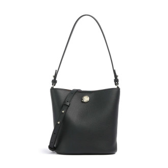 Coccinelle Nik kožená kabelka bucket černá