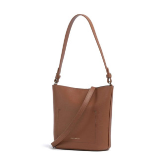 Coccinelle Nik kožená kabelka bucket hnědá