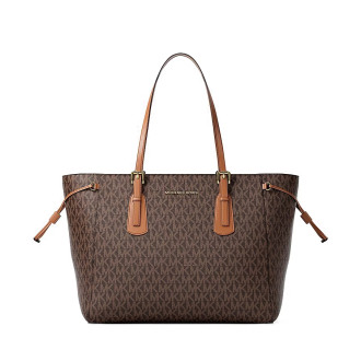 Michael Kors kabelka Voyager large logo hnědá
